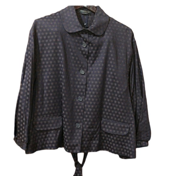 Bcbgmaxazria Purple Polka Dot Blazer Jacket Large